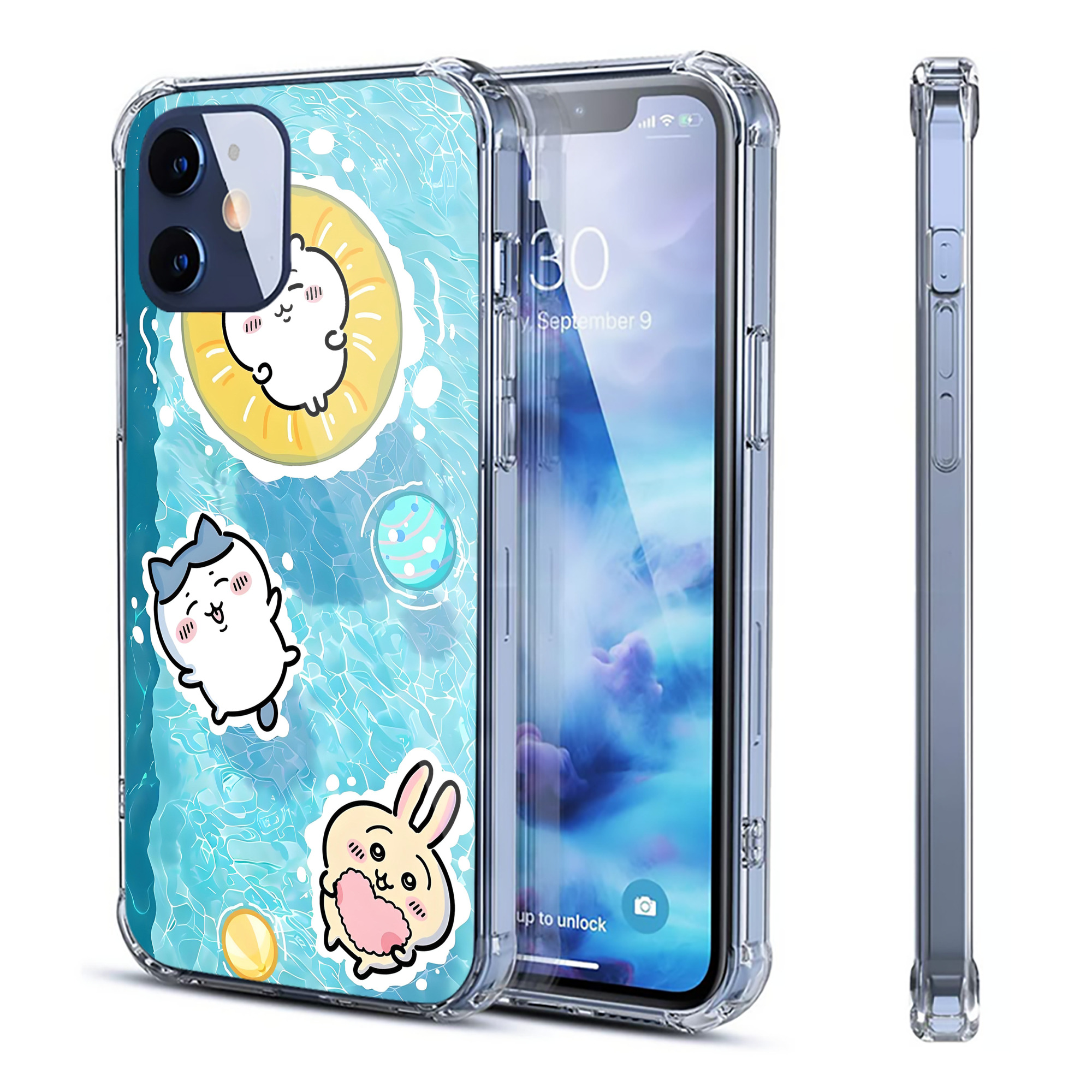 （画像用） ちいかわ Chii-kawa 【iPhone 12シリーズ対応】透明スマホケース（クリアソフトケース）
